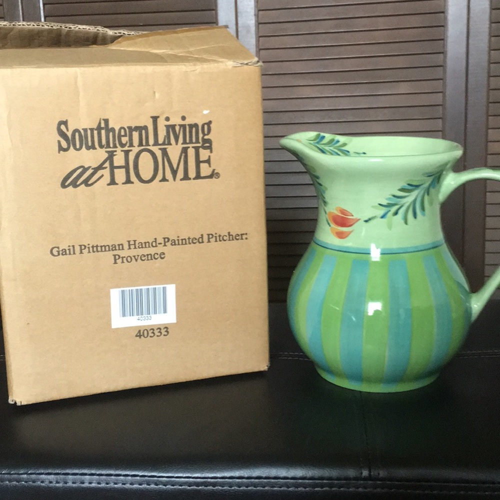 Gail Pittman hand Painted pitcher Provence